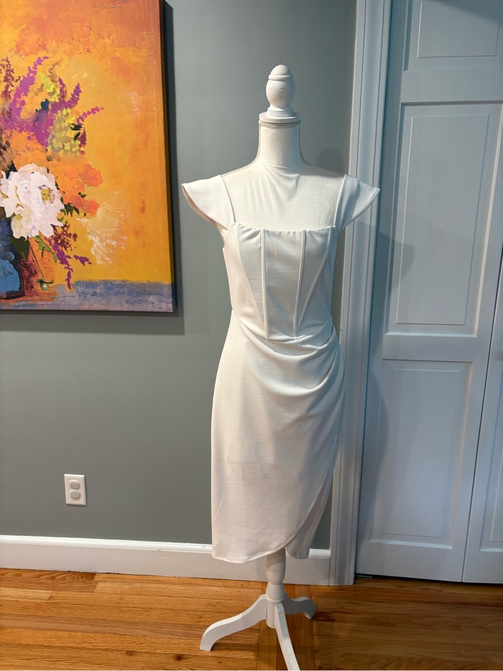 Lulu's White Strapless Asymmetrical Mini Dress
